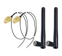 ACONRFTOL Dual Band WiFi Antenna Aerial 2.4GHz 5.8GHz 5dBi RP-SMA Male Antenna & 25cm RP-SMA Female to M.2 NGFF MHF4 Extension Pigtail Cable for NGFF Intel Wireless Network Card WiFi Adapter Laptop