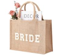 acoodecoo The bride gift is a natural linen handbag, suitable for single parties and bridal showers as a wedding gift.