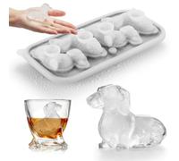 ACOOKEE Dachshund Dog Ice Cube Mold, 4 Hole Fun Shapes Large Dachshund Dog Ice Cube Tray for Whiskey,Cocktail,Bourbon, Cute Novelty Dachshund Dog Gifts for Decor, BPA Free