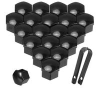 Acooruiteng 17mm Wheel Nut Covers Car Wheel Nut Caps Wheel Nut Covers Universal Wheel Bolt Covers Hexagonal Tire Nut Covers with Removal Tool Fit for Most Cars Black 20 Pcs