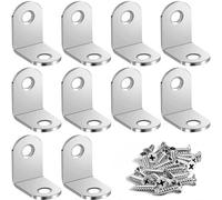 Acooruiteng Angle Brackets L Brackets Heavy Duty Corner Bracket L Shaped Bracket 25 x 25mm Right AngleBracket with Screws for Furniture Desk Table Shelf 10Pcs