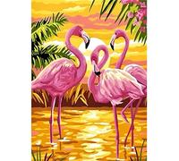 Acooruiteng Diamond Painting Kit Flamingo Pattern Personalised Diamond Art Kits Adults 5D Full Drill Diamond Painting Kits for Dimond Art for Adults for Home Wall Decor 30x40 cm