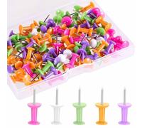 Acooruiteng Push Pins for Cork Board - 100 Pcs Colour Thumb Tacks for Notice Board, Map, Drawing, Home Office Craft