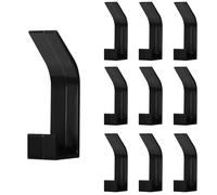 Acooruiteng Self Adhesive Hooks Stick On Heavy Duty Sticky Hook for Hanging Wall Stick On Max 5KG/11lb Door Black Wall Hook Coat Towel Hooks for Home Bathroom Kitchen 10 Pack