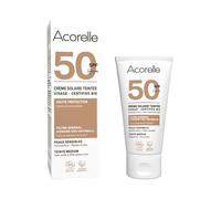 Acorelle Tinted Sunscreen SPF50 Medium - Mineral-Based Face Sunscreen with Natural Finish