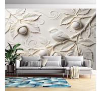 Acorn Bird Embossed Wall Mural 3D Relief Flower Wallpaper Mural 250Cm(W) X175Cm(H) Modern Art Wall Stickers for Bedroom Living Room-Non-Woven-Not Peel N' Stick Acorn Bird 250Cm(W) X175Cm(H)