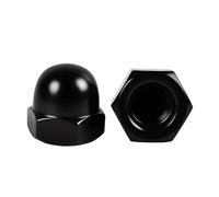 Acorn Domed Nut Brass/304 Stainless Steel /304 Black Hex Anti-Loose Rust Domed(Black,M10)
