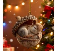 Acorn Dreams Forest Animal Acorn Ornaments, Cozy Woodland Creatures Christmas Ornaments, Forest Animal Farm Holiday Decorations, Personalized Brown Ornaments for Christmas Tree (#05)