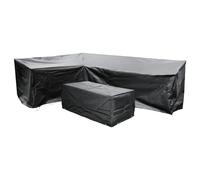 Acorn EZBreathe Left L Shape Patio Set Cover in Black - Black - One Size