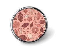 Acorn Leaf Pattern Badges Decorative, Durable Aluminum Alloy Round Badge, Lightweight Button Brooch for Shirts, Jackets, Hats, Uniforms 1"
