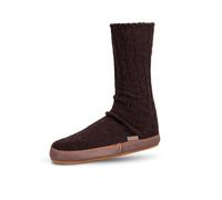 Acorn Unisex Slipper Socks, Flexible Cloud Cushion Footbed with a Suede Sole, Mid-Calf Length, Raisin, 9/10 UK