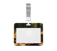 Acorn Oak Leaf Id Badge Holder with Lanyard-Horizontal Card Protector, Clear Abs Hard Shell for Work Office Events