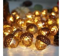 Acorn String Lights 10FT 30LED USB Power - Realistic 3D Acorn with Diamond Cut Design, Durable 0.45mm Copper Wire, Warm White Fairy Lights for Bedroom Harvest Mantel Rustic Garland Dorm Table Decor