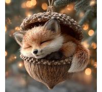 Acorn-Themed Animal Ornaments for Christmas Decor with Pine Cone Silhouette and Acrylic Material for Long-Term Use (Rabbit)