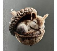 Acorn-Themed Animal Ornaments for Christmas Decor with Pine Cone Silhouette and Acrylic Material for Long-Term Use (Squirrel)