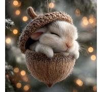 Acorn-Themed Animal Ornaments for Christmas Decor with Pine Cone Silhouette and Acrylic Material for Long-Term Use (Owl)