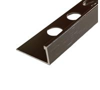 Acorn Tiles 10mm Brushed Gunmetal Metal Tile Trim Strips, 250cm Length, 5 Pieces, Wall Edge Finishing Profile