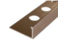 Acorn Tiles Brushed Bronze Metal Tile Trim, 10mm L-Shaped Edge Profile, 5 Pack