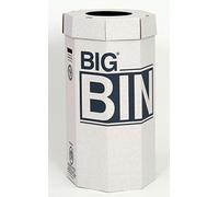 Acorn Tough Big Bin Flat-Packed 85% Recycled Fluted Board 450mm wide x 900mm high 160 Litres Ref 142958 (Pack of 5) Made in the UK for a lower carbon footprint