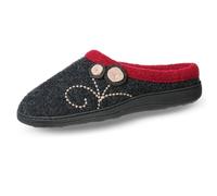 Acorn Women's Clog Slippers, Multi-Layer Memory Foam Footbed with Arch Support, Charcoal Button, XL (US Women's 9.5-10.5) M