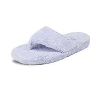 Acorn Women's Spa Thong Slippers with Cloud Contour Comfort - Arch Support and Plush Fluffy Terry Lining, Perfect for Beach, Camping, Poolside, or Bathroom Wear, Periwinkle, 8-9