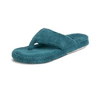 acorn Women's Women's Spa Thong With Premium Memory Foam Slipper, Peacock, 6 7 UK