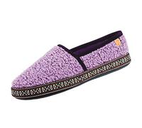 Acorn Women's Woven Trim Moc Slipper, Iris, Large Standard US Width US