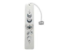 Acotar Creative Inspirational Bookmark - Stainless Steel Moon and Mountains Bookmarks with Chain Tassel, Reading Office Gift for Men Women Book Lovers (Mountain Moon 5)