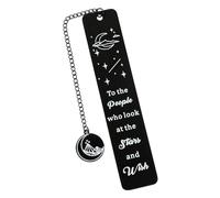Acotar Creative Inspirational Bookmark - Stainless Steel Moon and Mountains Bookmarks with Chain Tassel, Reading Office Gift for Men Women Book Lovers (Mountain Moon 4)
