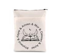 ACOTAR Inspired The Night Court Book Sleeve Rhysand Feyre Amren Mor Cassian Azriel Velaris Book Cover SJM Merch Book Zipper Pouch (RFAMorCA BS)