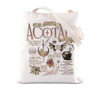 ACOTAR Merchandise Inspired Tote Bag SJM Merch Book Club Gift Velaris Gift Night Court Gift Fantasy Reader Fans Shoulder Bag (Acotar Tote)