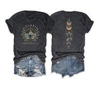 Acotar Velaris Night Court Shirt Women City of Starlight Vintage Book Gift Tees Stars Graphic Short Sleeve Tshirt Tops, Gray, M