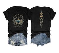 Acotar Velaris Night Court Shirt Women City of Starlight Vintage Book Gift Tees Stars Graphic Short Sleeve Tshirt Tops, Black, M