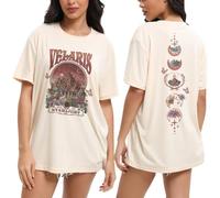 Acotar Velaris Shirts Women City of Starlight Tshirt Night Court Book Lover Tops Casual Short Sleeve Tee, Apricot, M