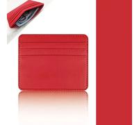 Acotis Diamonds Luxury Leather Card Wallet Holder - Red