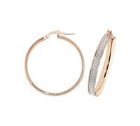 Acotis Gold Jewellery 9ct Rose Gold Oval Hoop Earrings ER1023R - Premium Finish | - Size 25mm