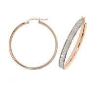 Acotis Gold Jewellery 9ct Rose Gold Oval Hoop Earrings ER1023R - Premium Finish | - Size 30