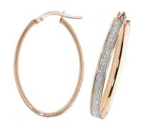 Acotis Gold Jewellery 9ct Rose Gold Oval Hoop Earrings ER1023R - Premium Finish | - Size V4