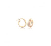 Acotis Gold Jewellery 9ct Tri-Color Gold Hoop Earrings ER1215 - Refined Craftsmanship - Size 10mm - Gold / Rose Gold