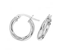 Acotis Gold Jewellery 9ct White Gold 10mm Hoop Earrings ER348W - Polished Quality |