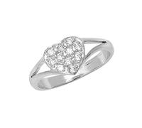 Acotis Gold Jewellery 9ct White Gold Babies Heart Zirconia Ring RN733W - Signature - Size D
