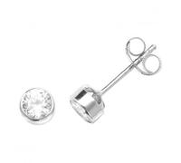 Acotis Gold Jewellery 9ct White Gold Round Zirconia Stud Earrings ES231SW -