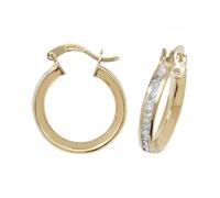 Acotis Gold Jewellery 9ct Yellow Gold Hoop Earrings with Zirconia ER087 - Refined