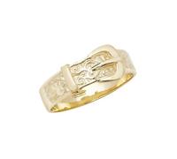 Acotis Gold Jewellery 9ct Yellow Gold Mens' Engraved Buckle Ring RN239 - Elegant - Size P