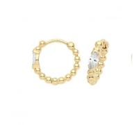 Acotis Gold Jewellery 9ct Yellow Gold Single Zirconia Bobble Clickers ES1686 -