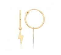 Acotis Gold Jewellery 9ct Yellow Gold Sleepers With Hanging Lightning Bolt Charm ES759
