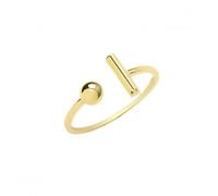Acotis Gold Jewellery 9ct Yellow Gold T Bar & Bead Ring RN1613 - Elegant Styling | - Size P