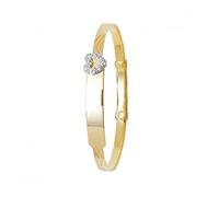 Acotis Gold Jewellery 9ct Yellow Gold Zirconia Baby ID Bangle BN352 - Bold Statement |