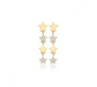Acotis Gold Jewellery 9ct Yellow Gold Zirconia Star Drops ES741 - Modern Style |