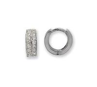 Acotis Gold Jewellery Gold Jewellery 9ct White Gold Hinged Zirconia Earrings ER027W
